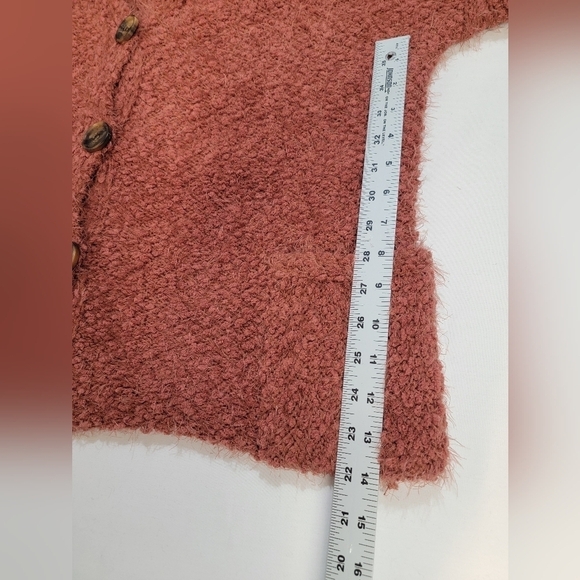 POL SMALL (10)CHUNKY OVERSIZED HOODED BUTTON FRONT W/ POCKETS SWEATER/ CARDIGAN - Picture 5 of 11